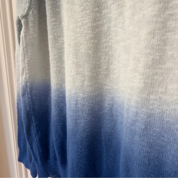 Hartford Cotton Blue Ombré Crew Neck Knit Sweater Size FR3 US8 ($245) - Picture 3 of 5